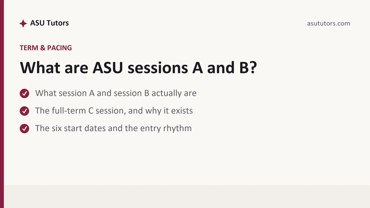 What are ASU sessions A and B?, a ASU student guide, from ASU Tutors